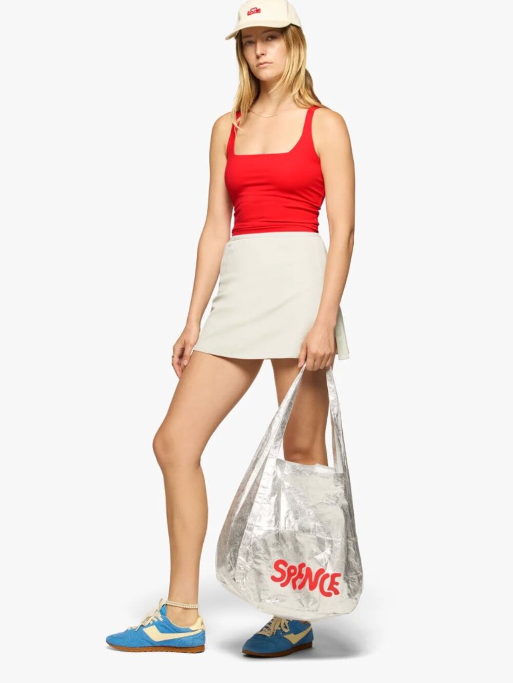 Court Stretch Slip Skirt in Tennis White